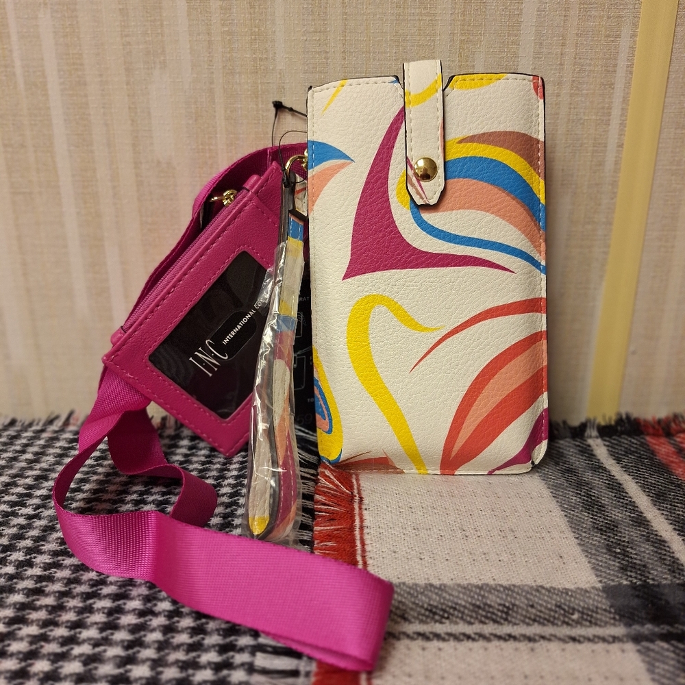 INC International Concepts Multicolor Abstract Crossbody Bag